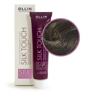 Безаммиачный стойкий краситель Ollin Silk Touch 5/1 светлый шатен пепельный 60 мл