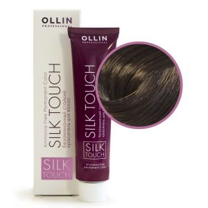 Безаммиачный стойкий краситель Ollin Silk Touch 5/71 светлый шатен коричнево-пепельный 60 мл