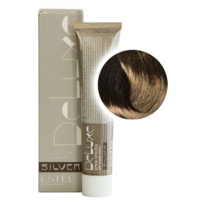 Крем-краска Estel De Luxe Silver 4/7, шатен коричневый 60 мл