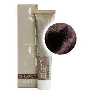 Крем-краска Estel De Luxe Silver 4/75, шатен коричнево-красный 60 мл