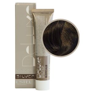 Крем-краска Estel De Luxe Silver 5/0, светлый шатен 60 мл