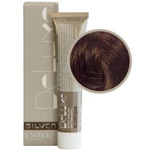 Крем-краска Estel De Luxe Silver 5/5, светлый шатен красный 60 мл