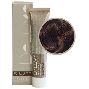 Крем-краска Estel De Luxe Silver 5/6, светлый шатен фиолетовый 60 мл