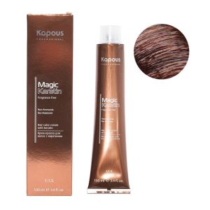 Крем-краска без аммония Magic Keratin «Non Ammonia» NA 5.53 светлый коричневый махагоновый 100 мл