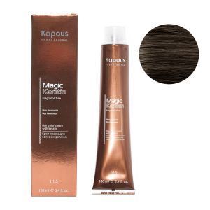 Крем-краска без аммония Magic Keratin «Non Ammonia» NA 6.81 темный коричнево-пепельный блонд 100 мл