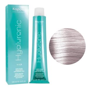 Крем-краска Kapous Hyaluronic HY 10.02 Платиновый блондин прозрачный фиолетовый 100 мл