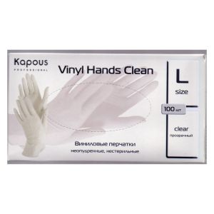 Виниловые перчатки неопудренные нестирильные прозрачные Viny Hands Clean, М 100 шт