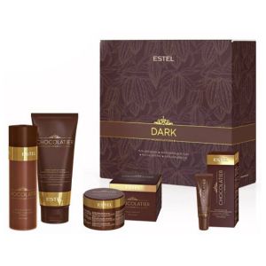 Набор Chocolatier Dark Chocolate Bar (Гель для душа + Скраб + Бальзам для губ темный + Маска для рук)