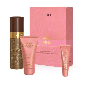 Набор Chocolatier Pink Chocolate Bar (Спрей-блеск + Бальзам для губ розовый + Крем розовый)