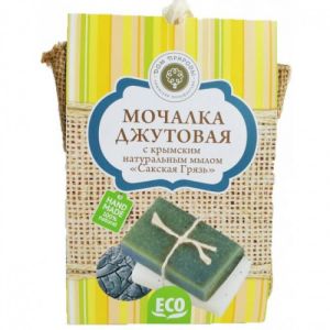 Джутовая мочалка и мыло Грязь 100 г