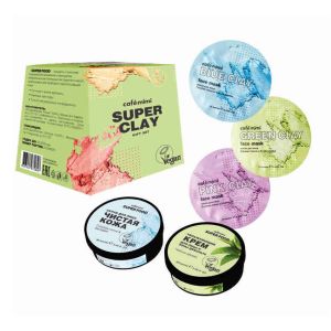 Подарочный набор Super Clay (3 маски для лица + Скраб для лица + Крем для лица)