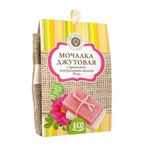 Джутовая мочалка и мыло Роза 100 г